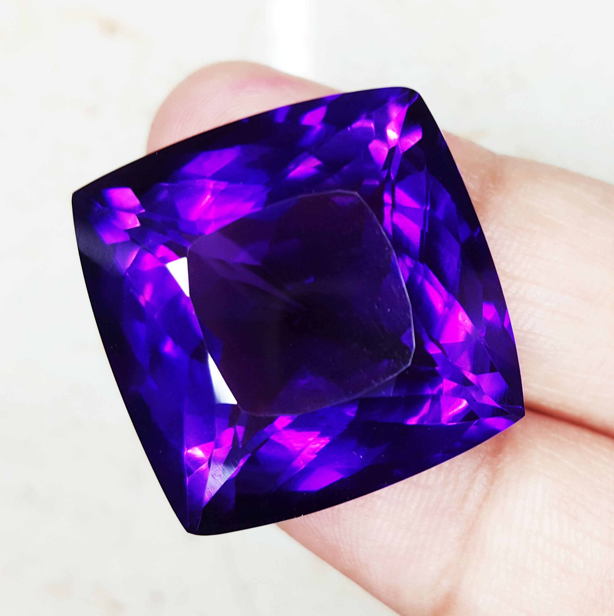 Loose Gemstone Natural Amethyst Certified 45 to 50 Cts Square Etsy UK