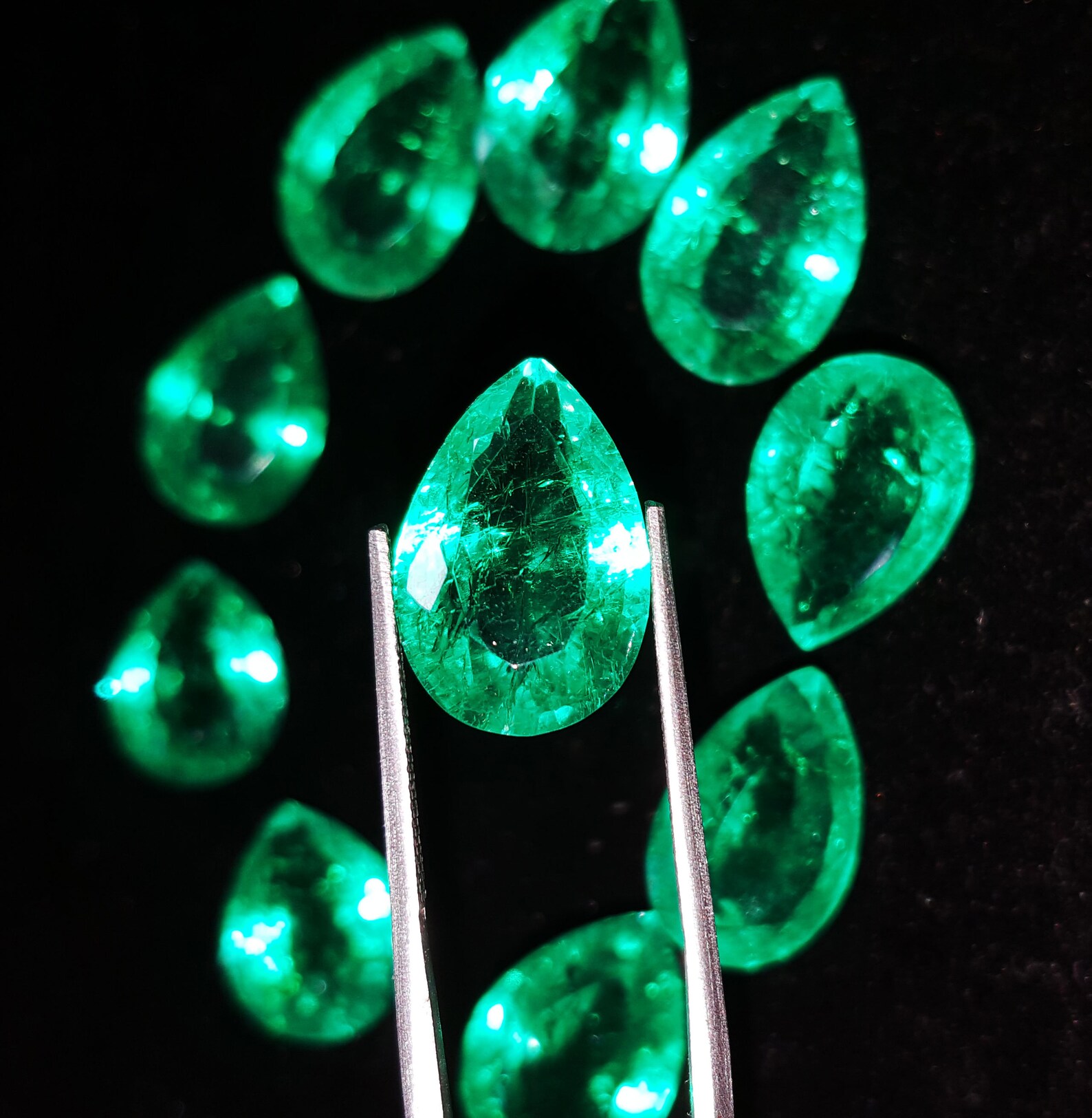 Loose Gemstone Natural Emerald Lot 10 Pcs Certified Etsy