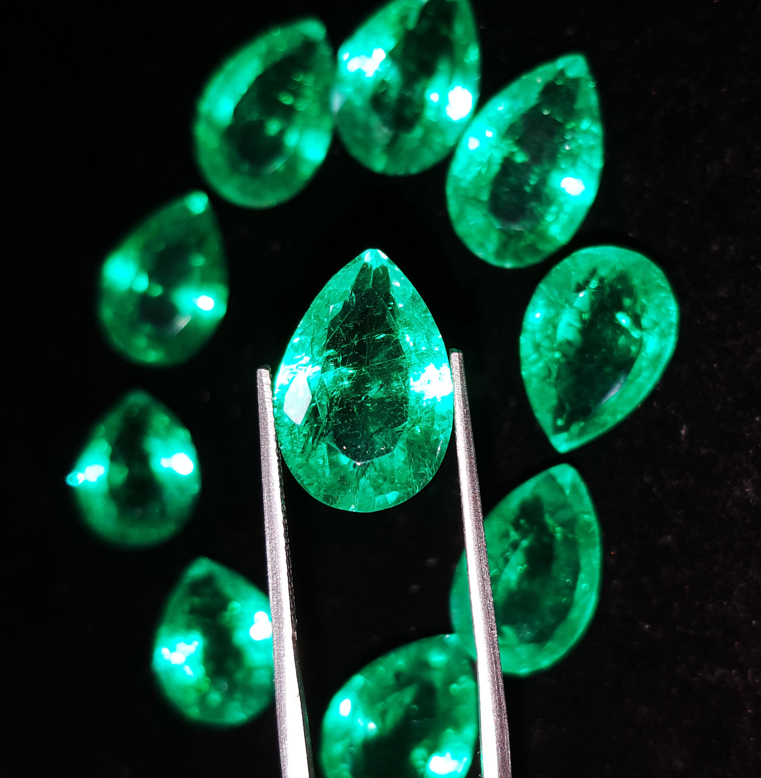 Loose Gemstone Natural Emerald Lot 10 Pcs Certified Etsy