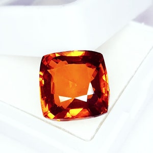 Loose Gemstone Natural Orange Hessonite Unheated Untreated 10.22 Ct Hessonite Natural Hessonite Certified Cushion Cut Brazilian Stone Gems image 8