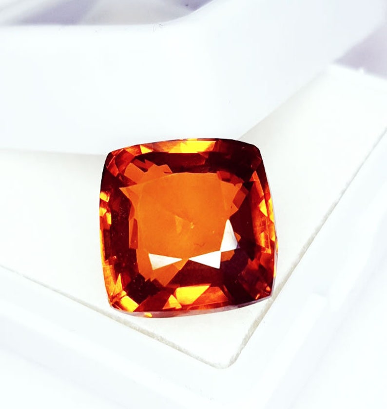 Loose Gemstone Natural Orange Hessonite Unheated Untreated 10.22 Ct Hessonite Natural Hessonite Certified Cushion Cut Brazilian Stone Gems image 8