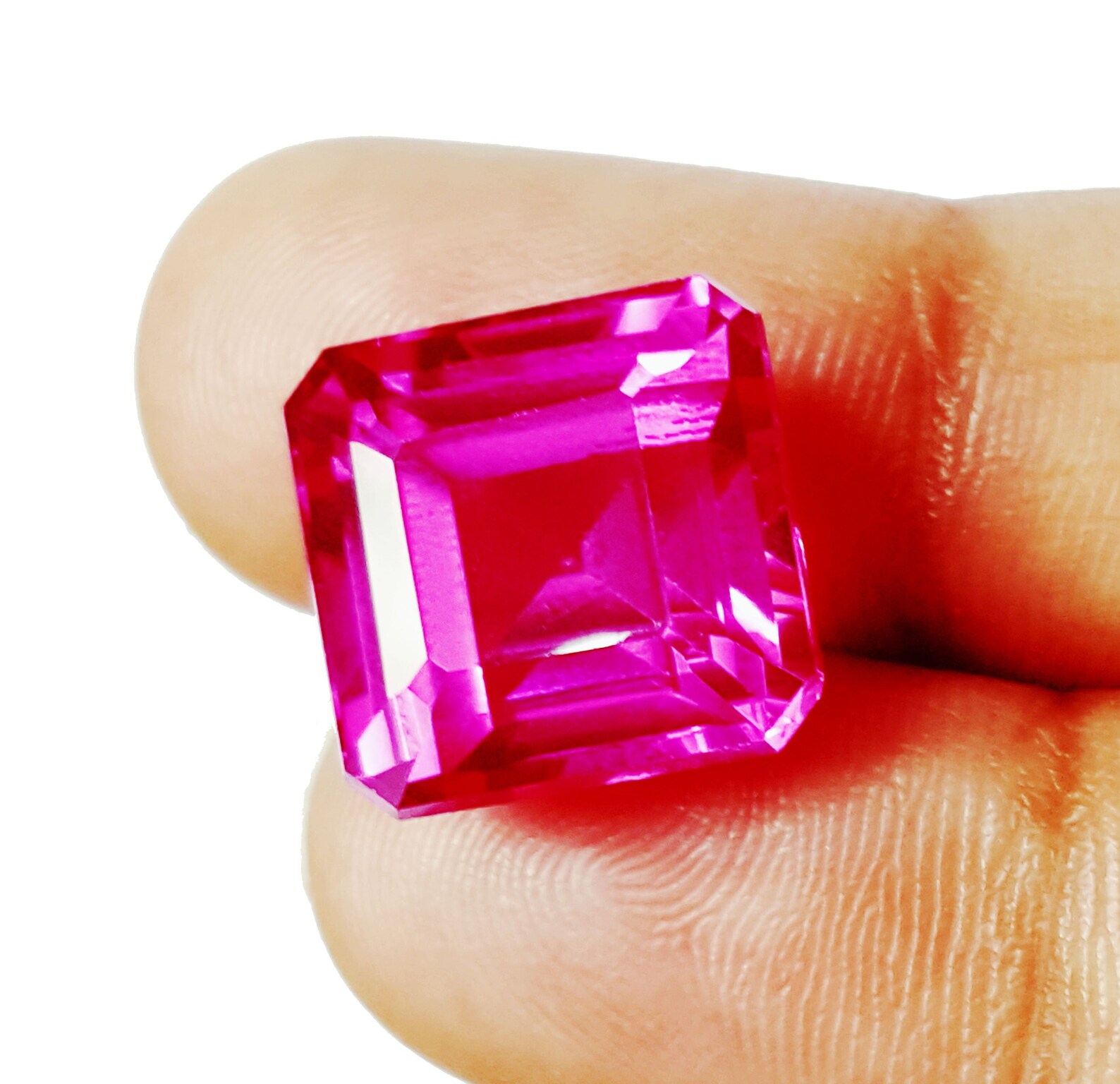 Natural Loose Gemstone 14.77 Ct Square Shape Certified Pink Etsy