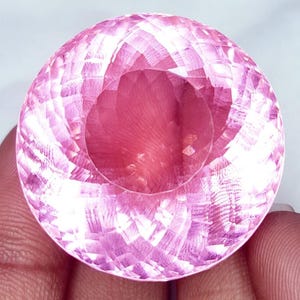 Améthyste rose, plus de 135 cts, taille du pendentif, forme ronde certifiée, pierre précieuse en vrac, qualité AAA + pour bijoux fantaisie et décoration et pierres précieuses en papier BPT03