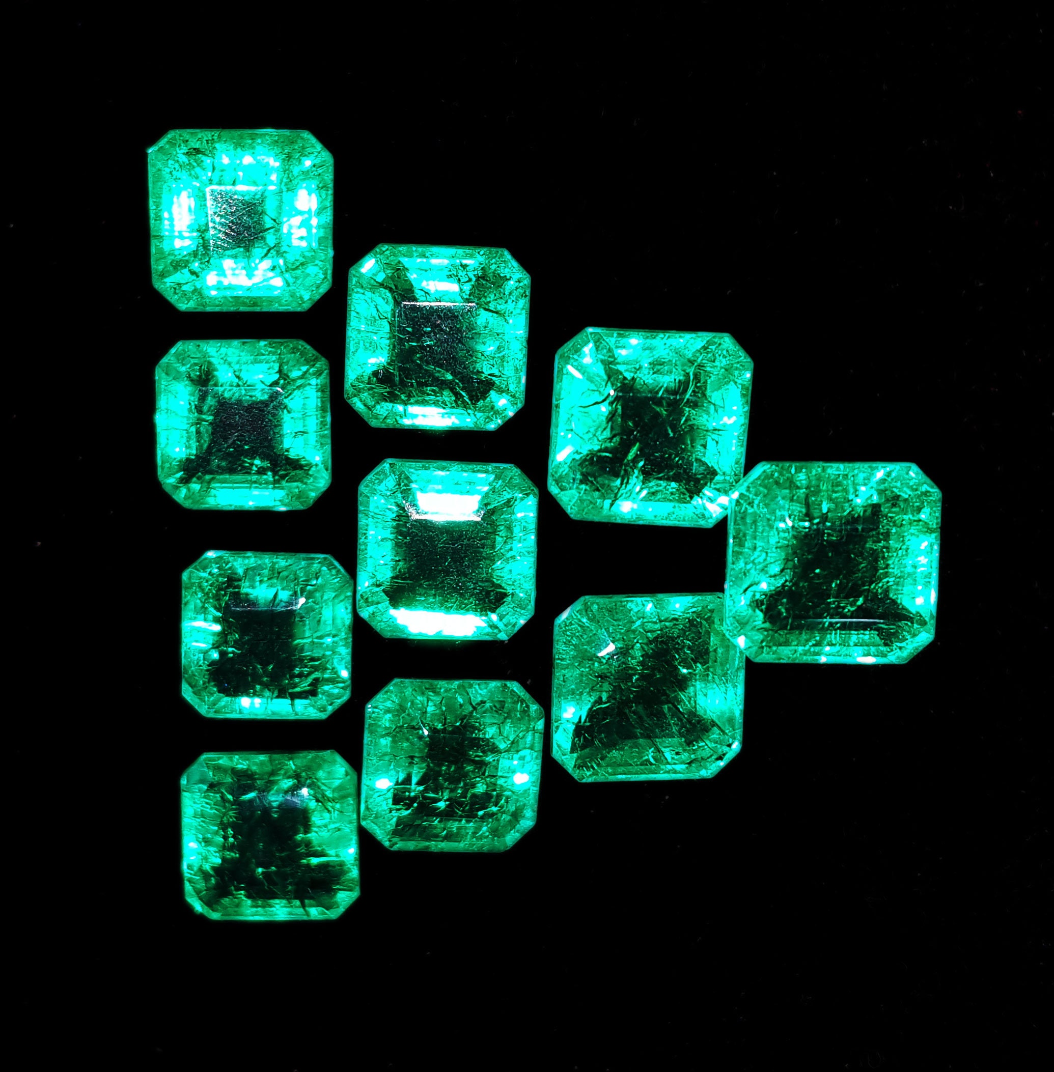 Loose Gemstone Natural Emerald Lot 10 Pcs Certified | Etsy