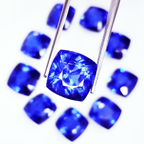 Natural Loose Gemstone Impressionable Blue Sapphire Lot 10 Pcs Cushion Shape 8 to 10 Ct Certified shops BS053