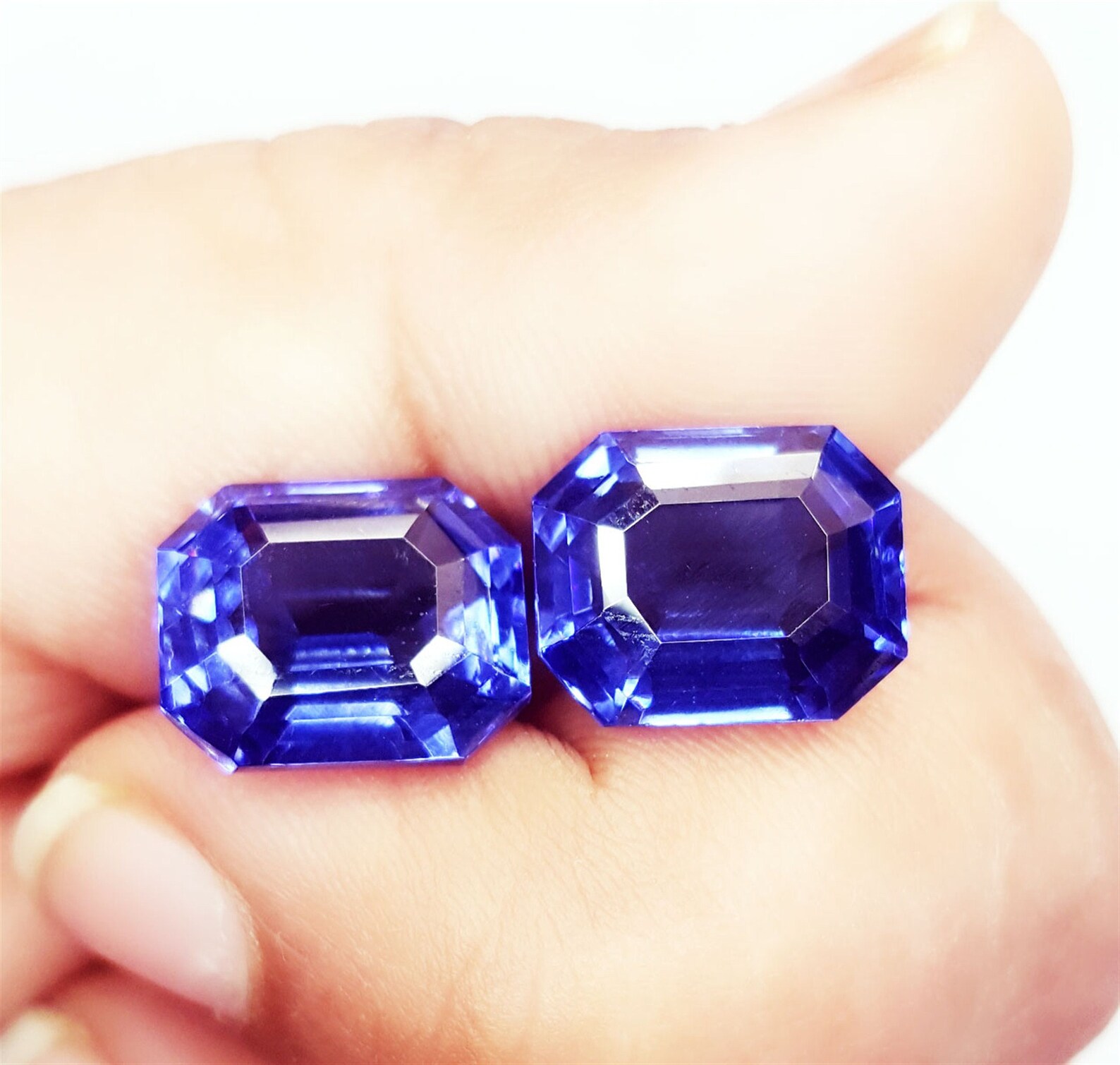 Loose Gemstone 8.00 to 10.00 Cts Natural Tanzanite Pair Etsy