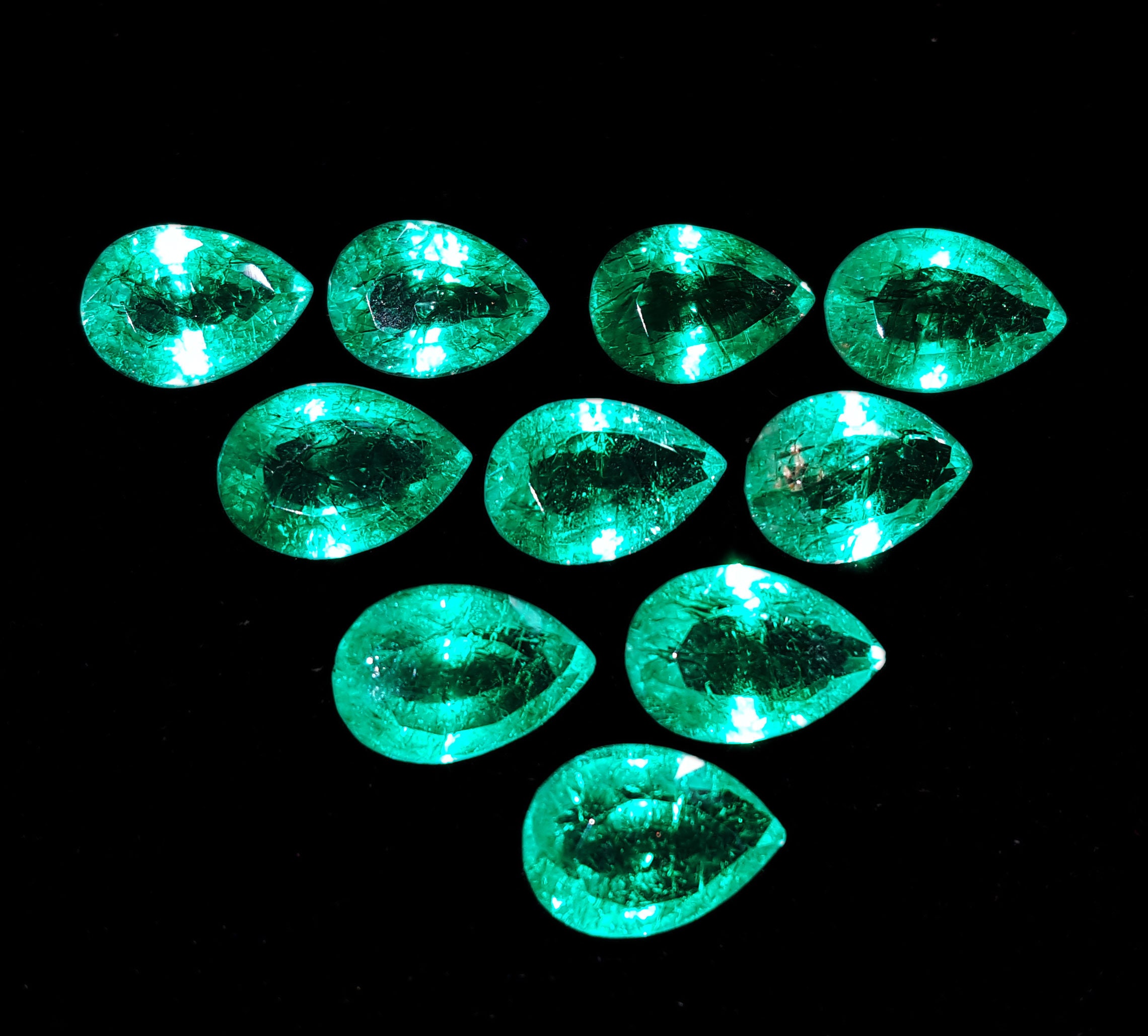 Loose Gemstone Natural Emerald Lot 10 Pcs Certified Etsy