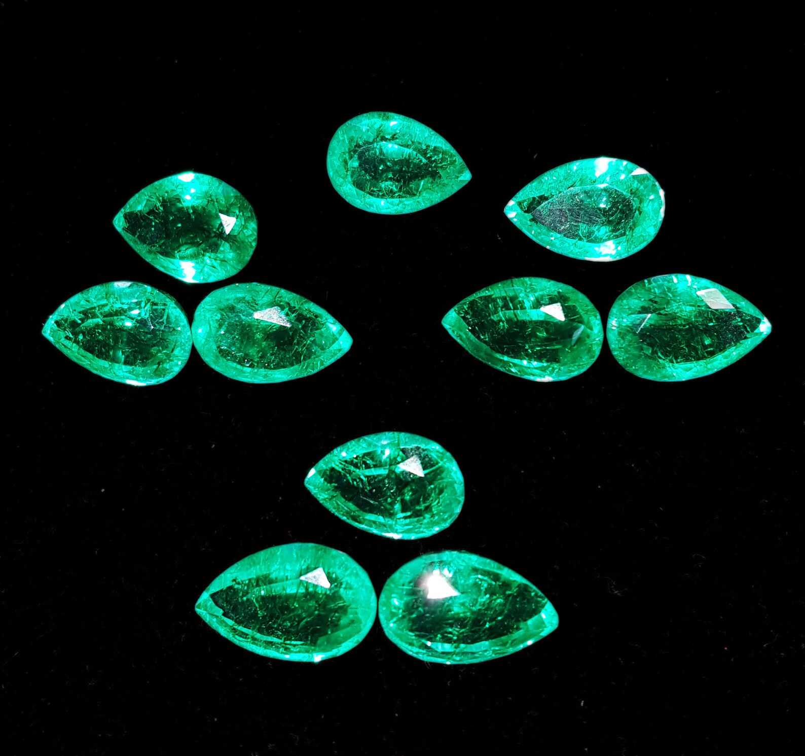 Loose Gemstone Natural Emerald Lot 10 Pcs Certified Etsy