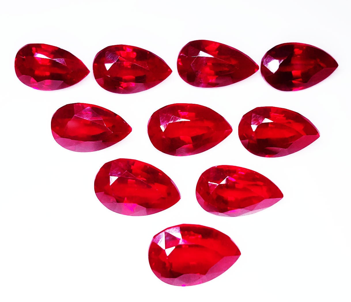 Loose Gemstone Natural Ruby Lot Pear Cut 10 Pcs Certified Etsy