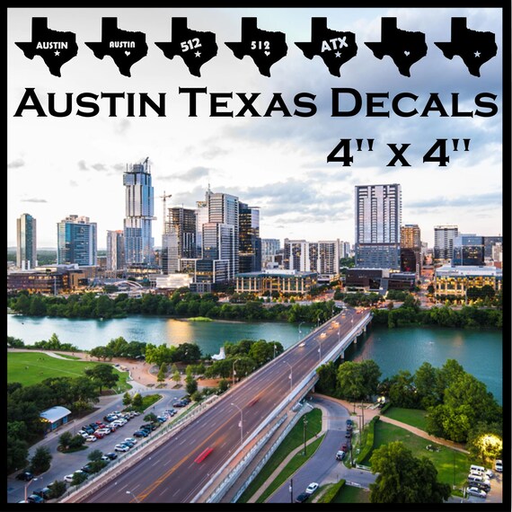 Austin Texas Vinyl Decals Etsy