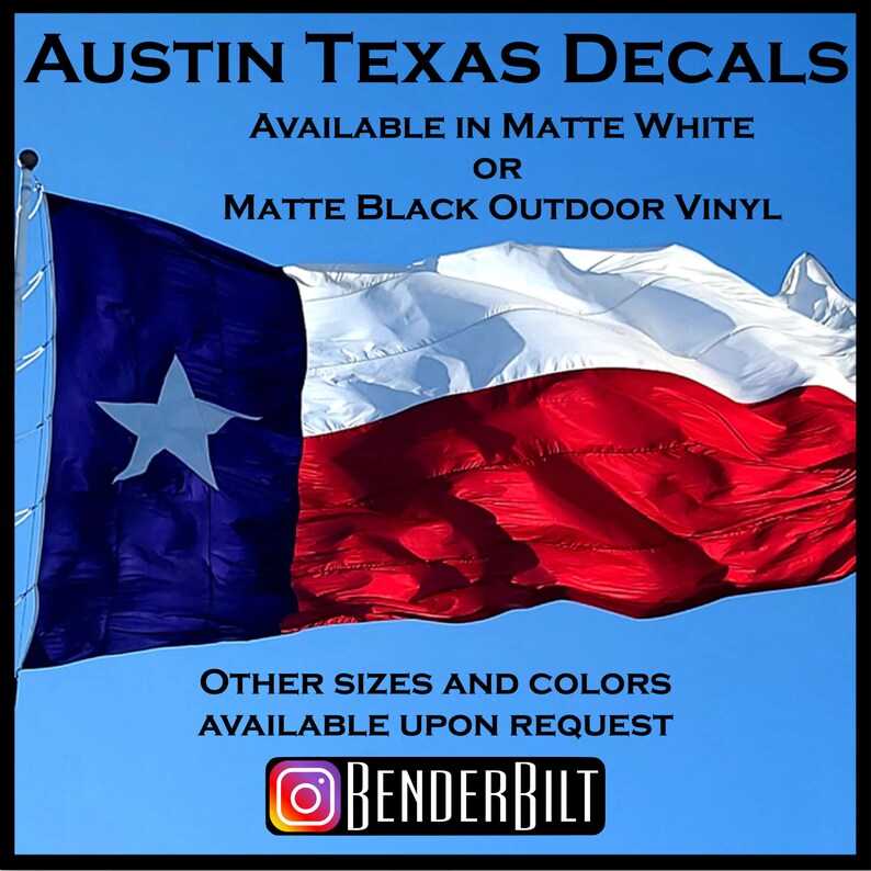 Austin Texas Vinyl Decals Etsy