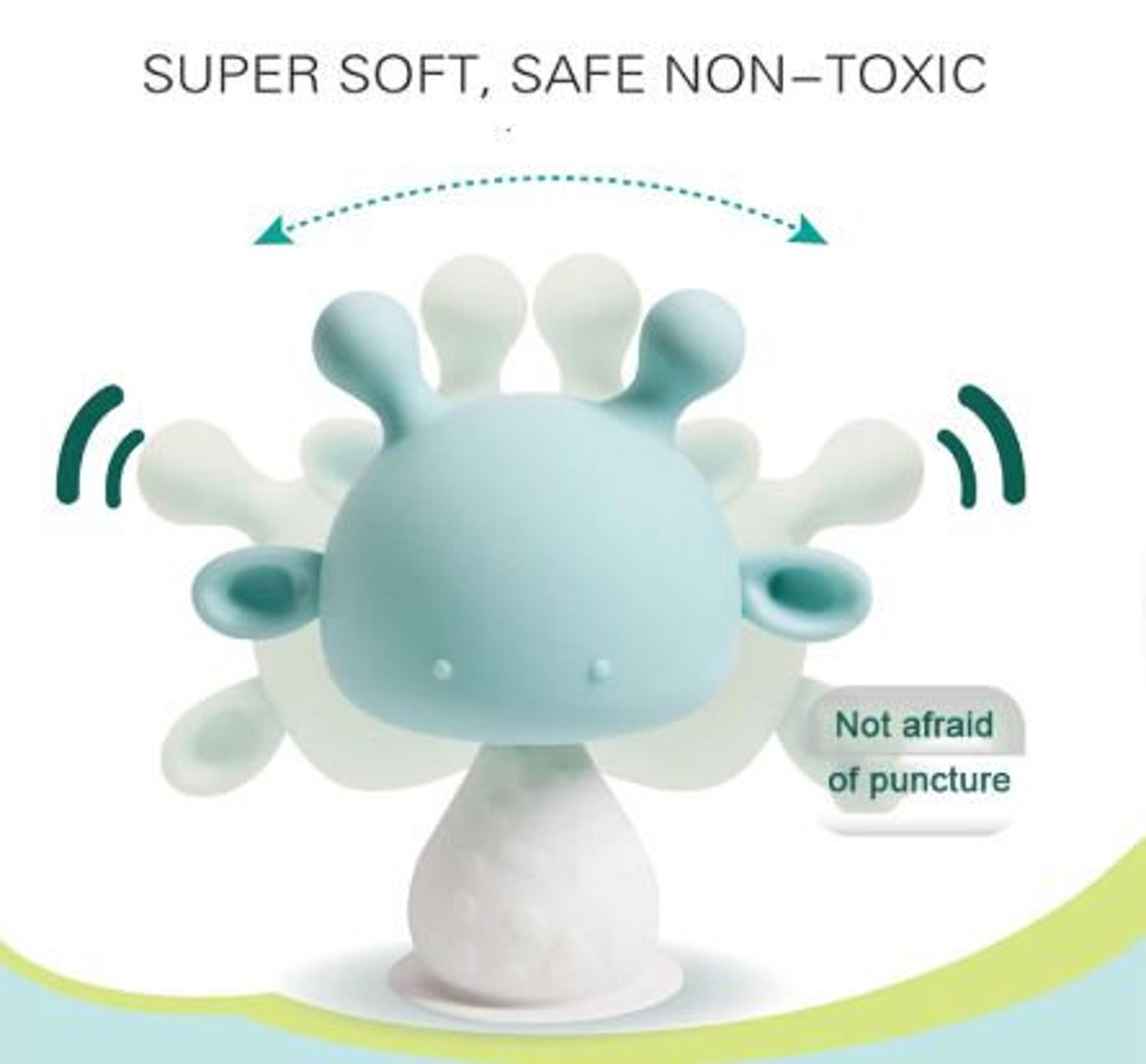 Silicone Baby Teether Mushroom Teething Musical Bell Toys Etsy