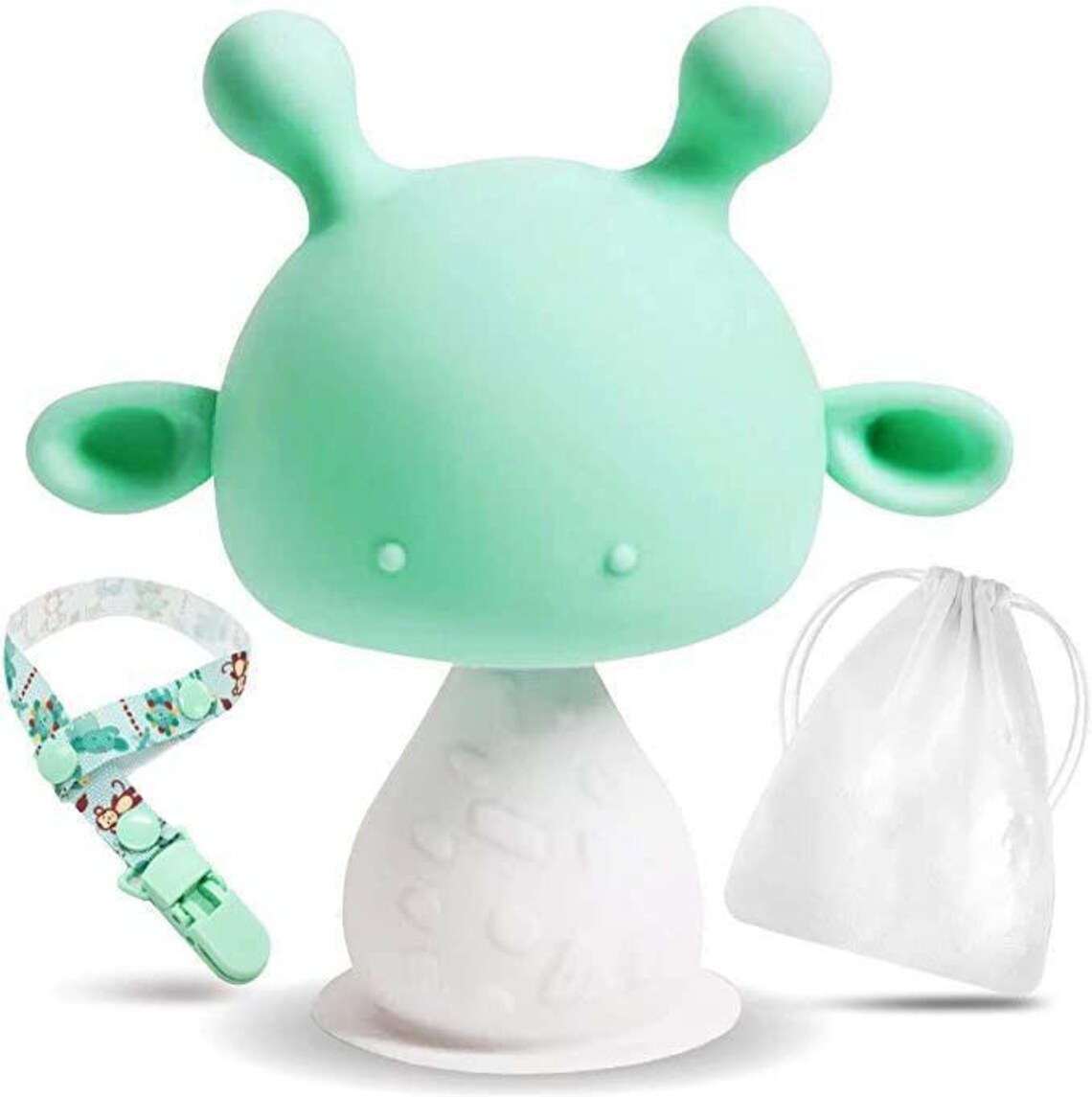 Silicone Baby Teether Mushroom Teething Musical Bell Toys Etsy