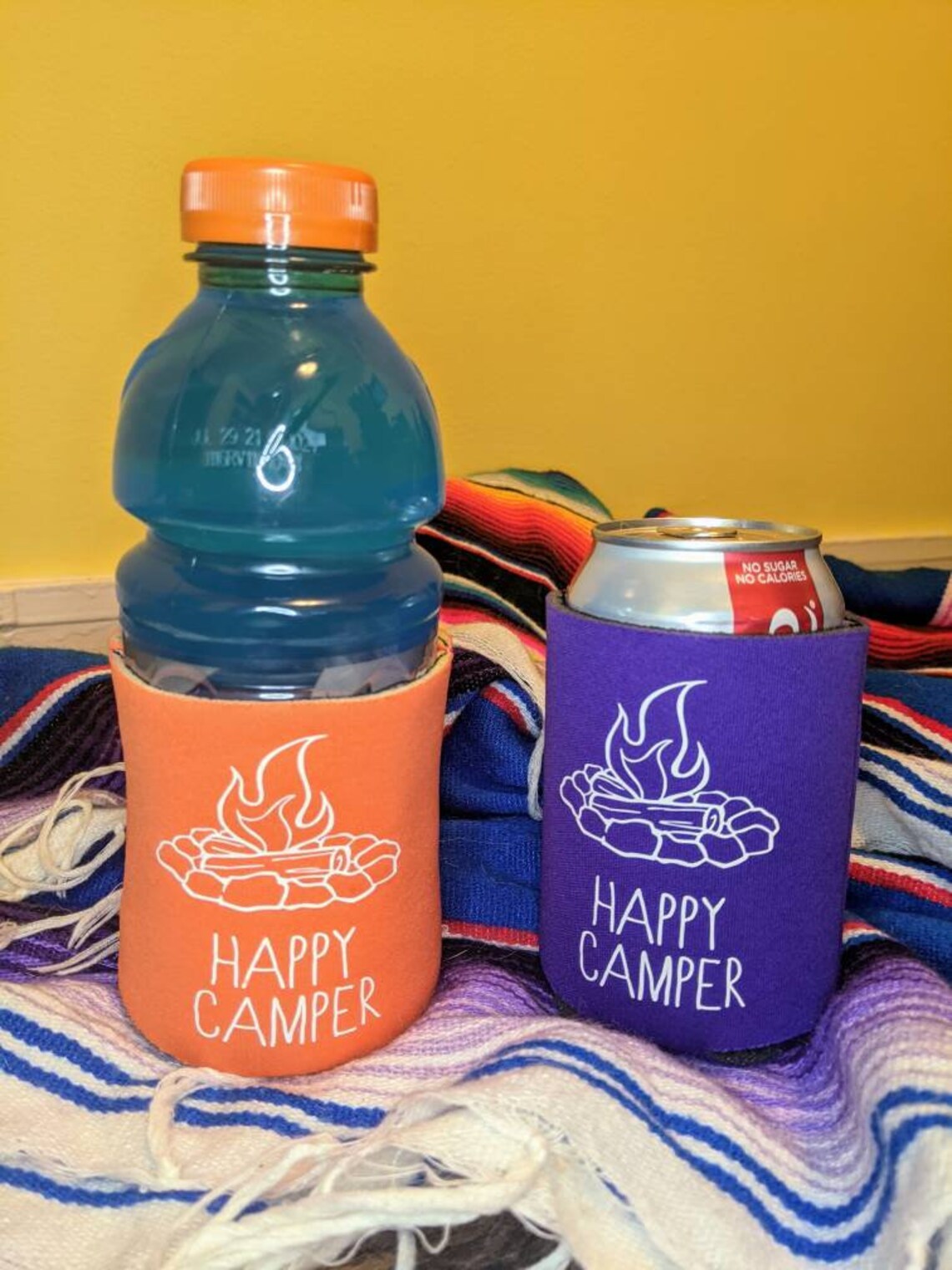 Happy Camper Koozie Can Cooler Camping Gift Can Cozie Etsy