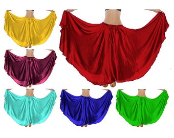 Full Circle Satin Flamenco Skirt, Spanish Flowing Skirt, Long Skirt, Belly Dance Skirt, 7-8 Yard Skirt Full Circle Dance Skirt, Women Skirt