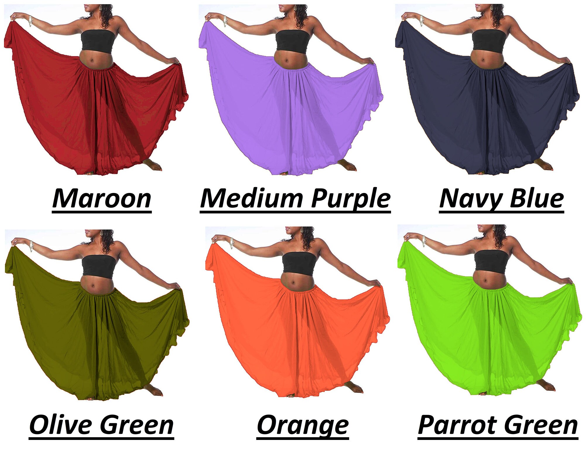 Full Circle Chiffon Flamenco Skirt Spanish Flowing Skirt Etsy