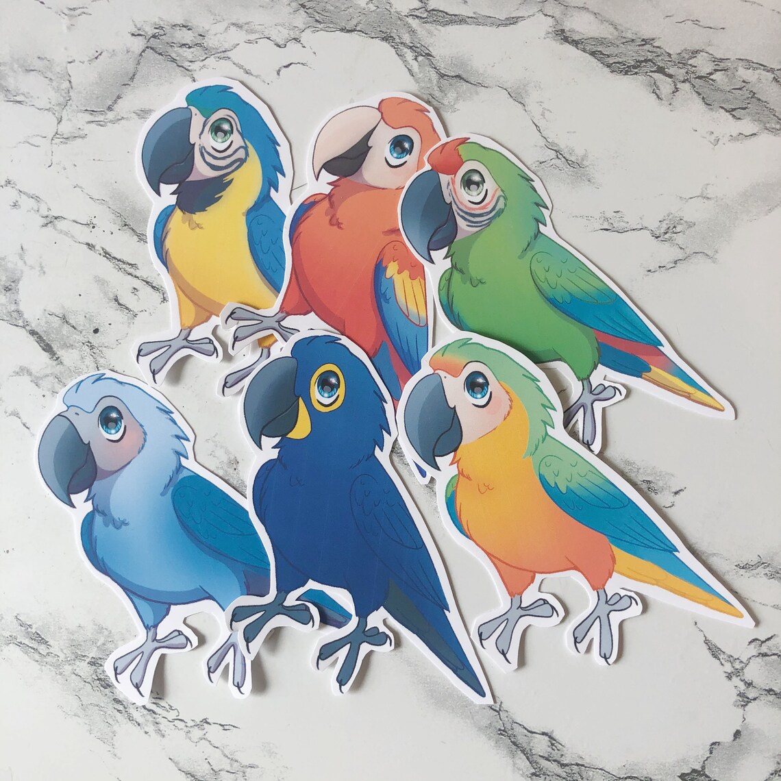 Chibi Macaws Parrots Pet Bird Sticker Set for Laptop | Etsy