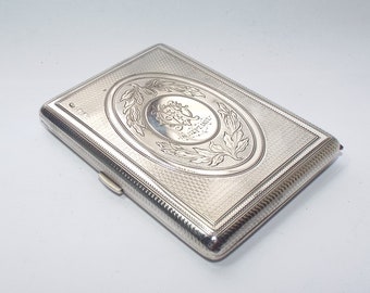 Rare Antique Victorian Sterling Solid Silver Concertina Card Case, Floral, London 1877