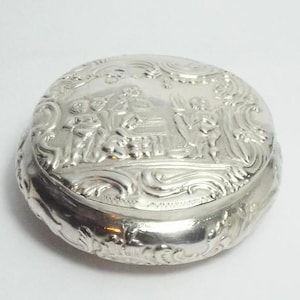 Antike viktorianische Ära Niederländische Sterling SOLID SILVER Box, Schnupftabakdose, Trinket Box, Tobacco Box, London Import 1898