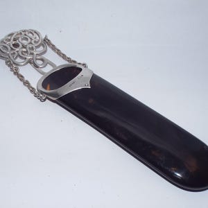 Rare Victorian Sterling Solid Silver & faux Tortoiseshell Spectacles Case, Glasses Holder Case, Birmingham 1895