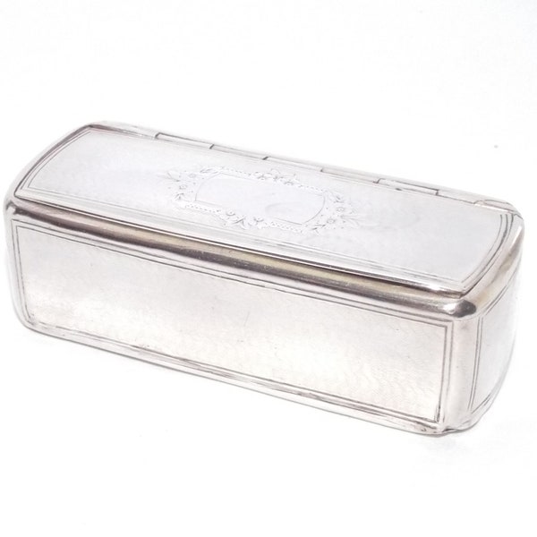 Rare Antique French SOLID SILVER Snuff Box, Tobacco Box, Trinket Box c1870