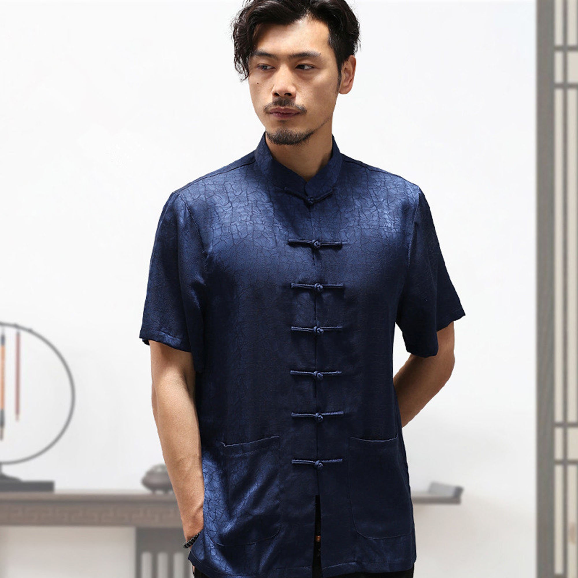 Chinese Collar Shirt - Etsy
