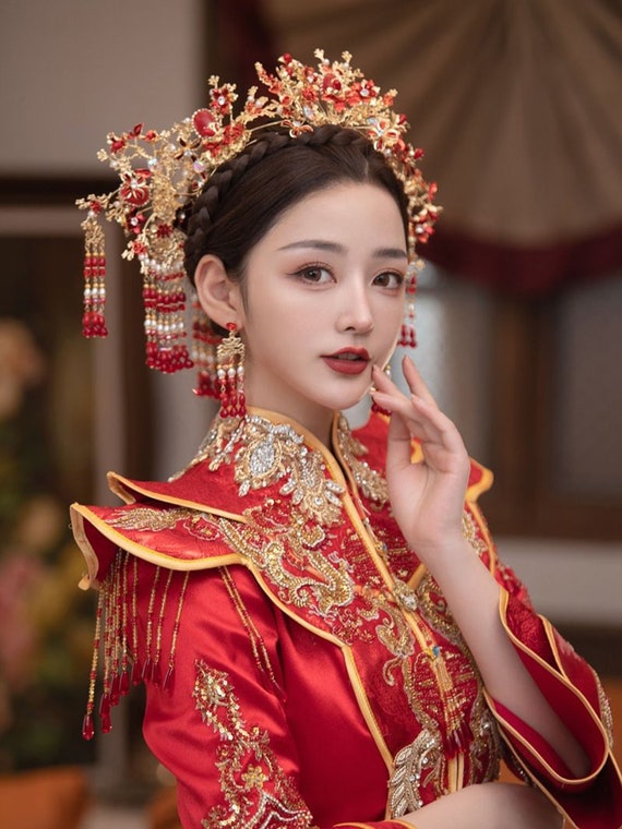 New Chinese Style Xiuhe Headwear Bridal Wedding Phoenix Crown