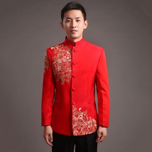 Chinese Wedding Suit Men, Tang Suit Men, Men Suit Wedding, Chinese Suit ...