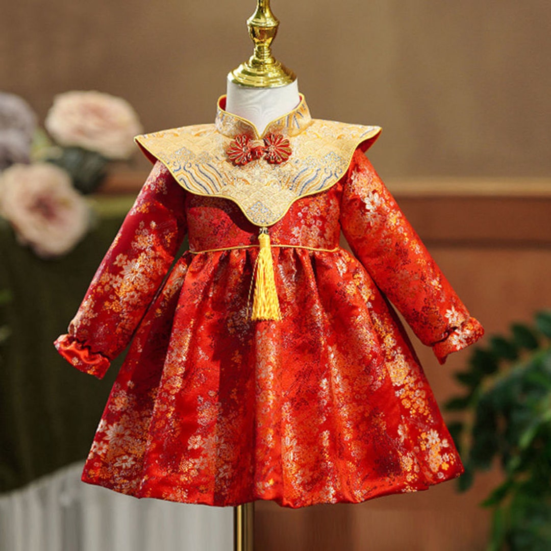Baby Girl Qipao Dress 100 Days Chinese New Year Kid's Cheongsam Dress Etsy