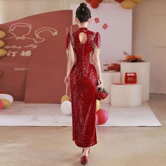 Kaori floral shop sequins formal dress