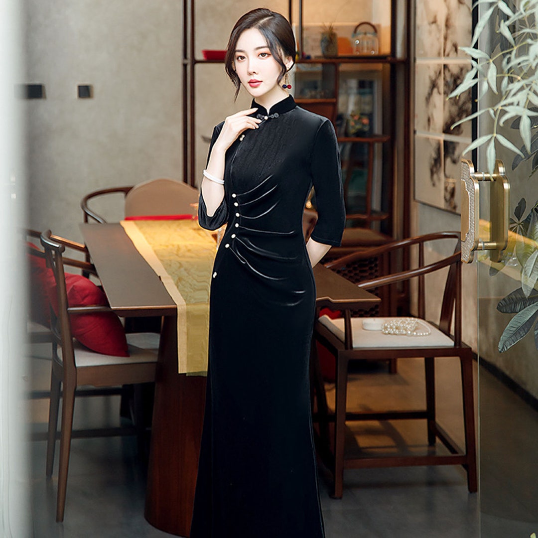 Elegant Traditional Chinese Dress3/4 Qipao Dresschinese - Etsy