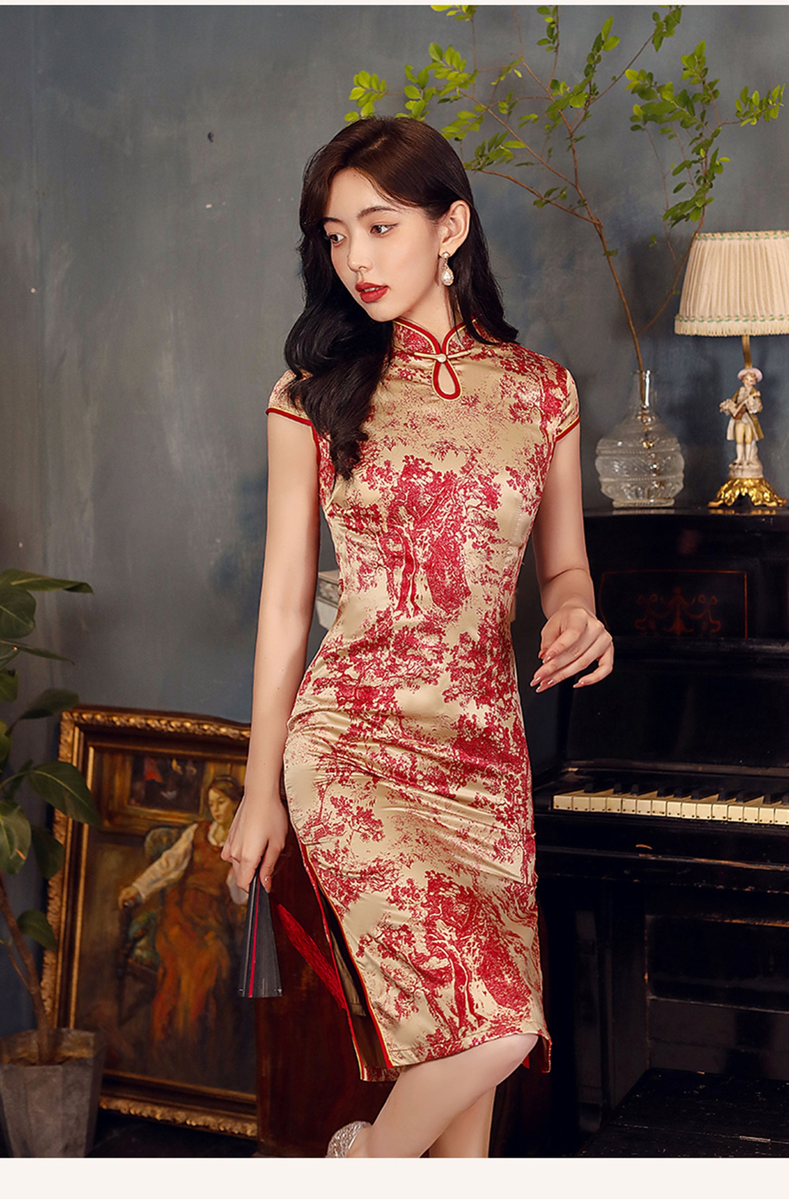 Wedding Cheongsam Dress Vintage Qipao Dress Red Cheongsam - Etsy