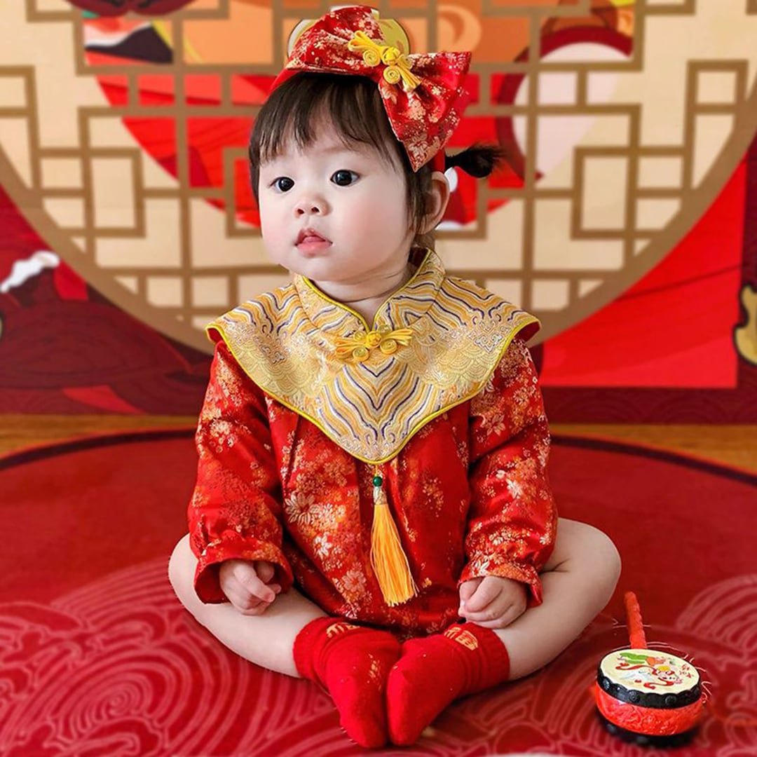 Baby Girl Qipao Dress 100 Days Romper Chinese New Year Etsy