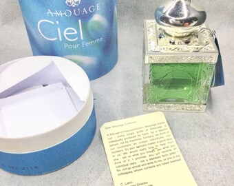 Vintage amouage ciel pour femme 50 ml in mosque solid cristal bottle rare oman