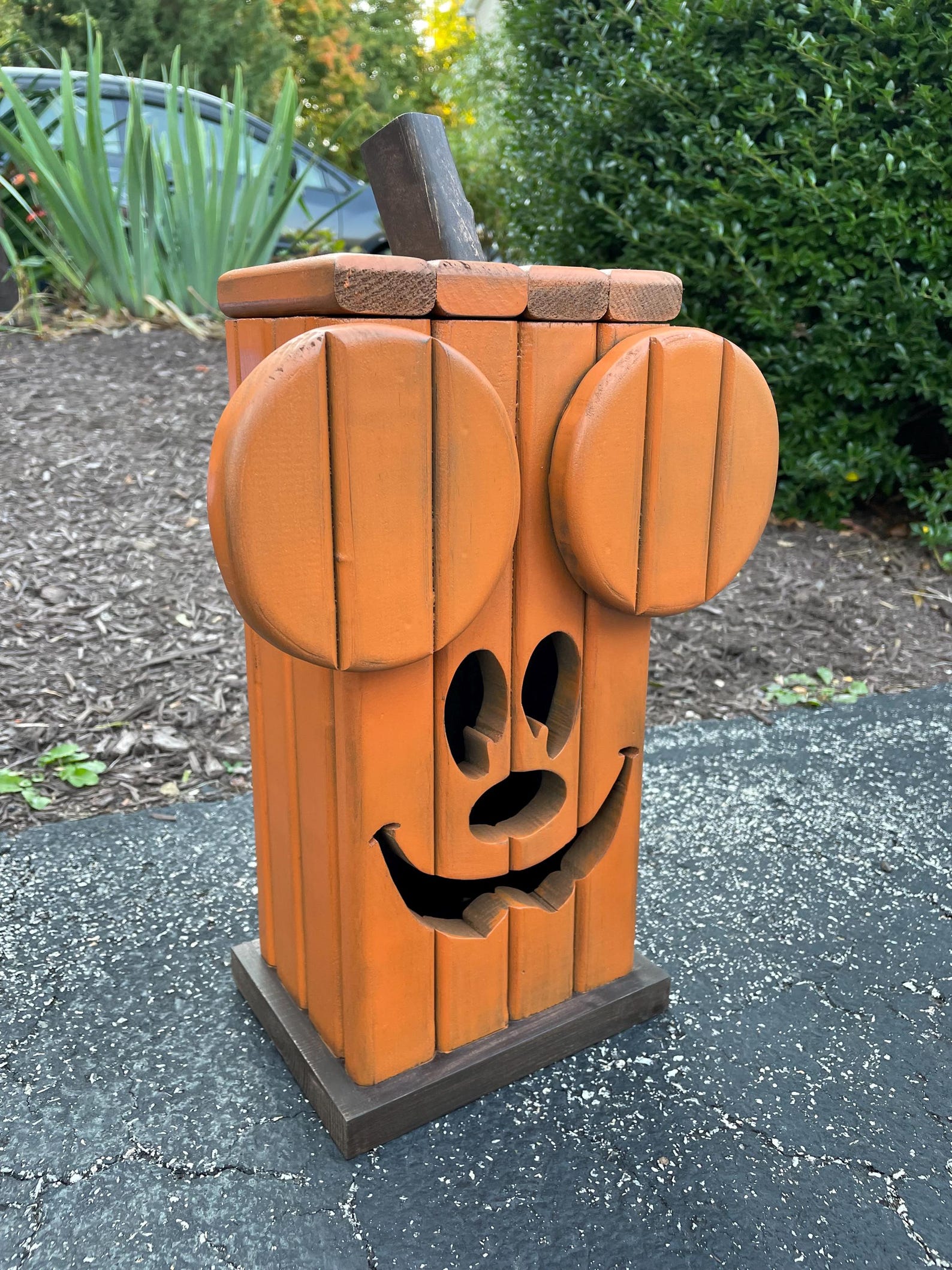 Rustic Wooden Jack-o-lantern Halloween Decor Wood Pumpkin - Etsy