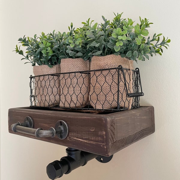 Modern Rustic Farmhouse Industrial wall crate Shelve