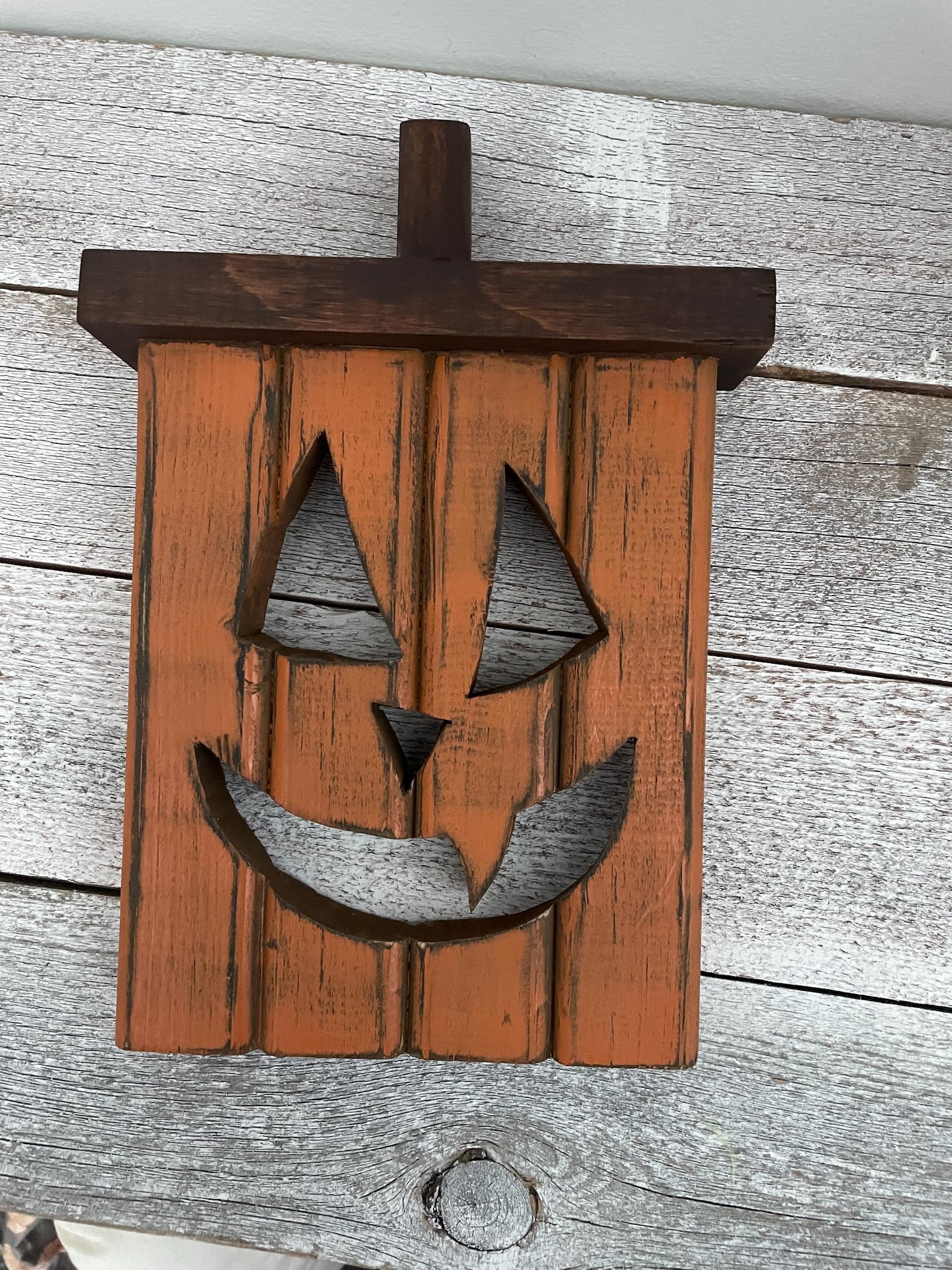 Rustic Wooden Jack-o-lantern Halloween Decor Wood Pumpkin - Etsy