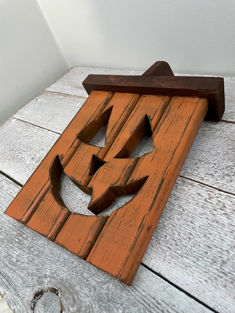 Rustic Wooden Jack-o-lantern Halloween Decor Wood Pumpkin - Etsy