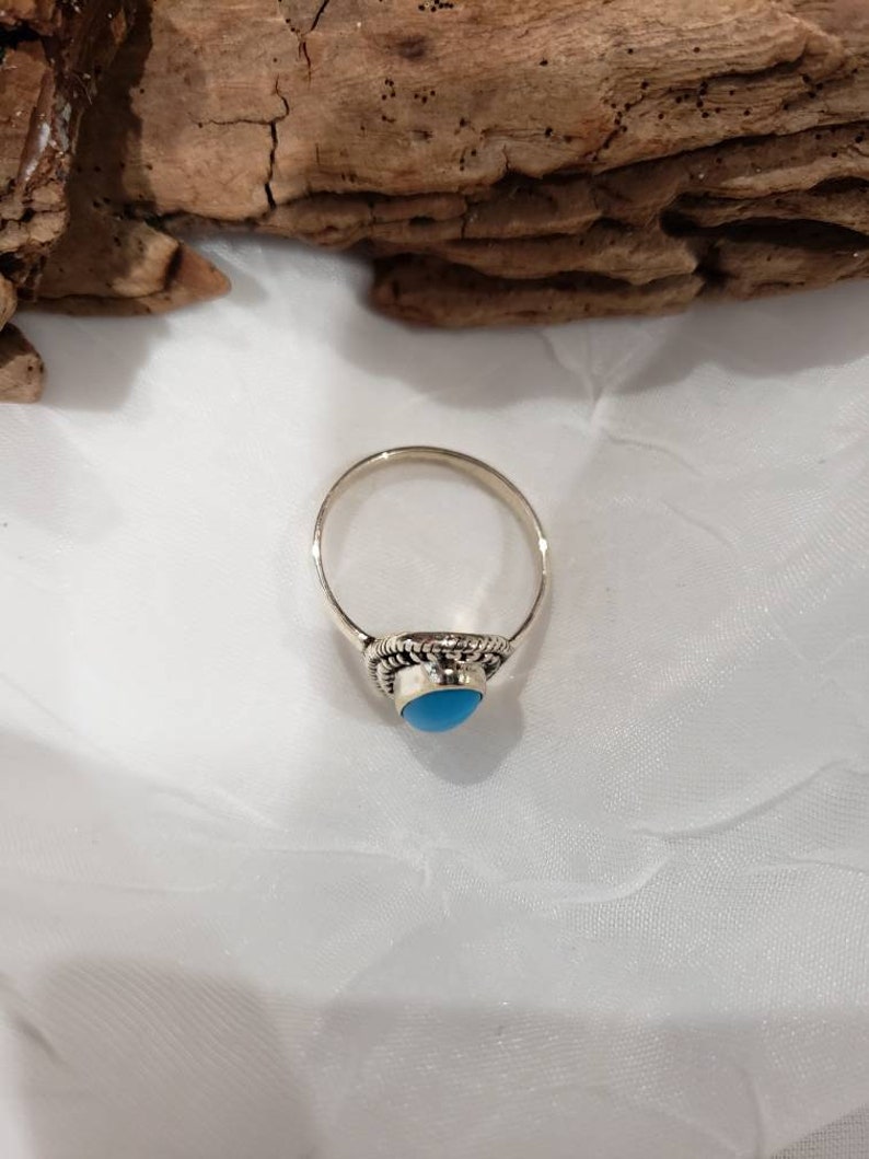 Artisan Crafted Arizona Sleeping Beauty Turquoise 925 Sterling Silver Ring Size 9-1.86 ctw