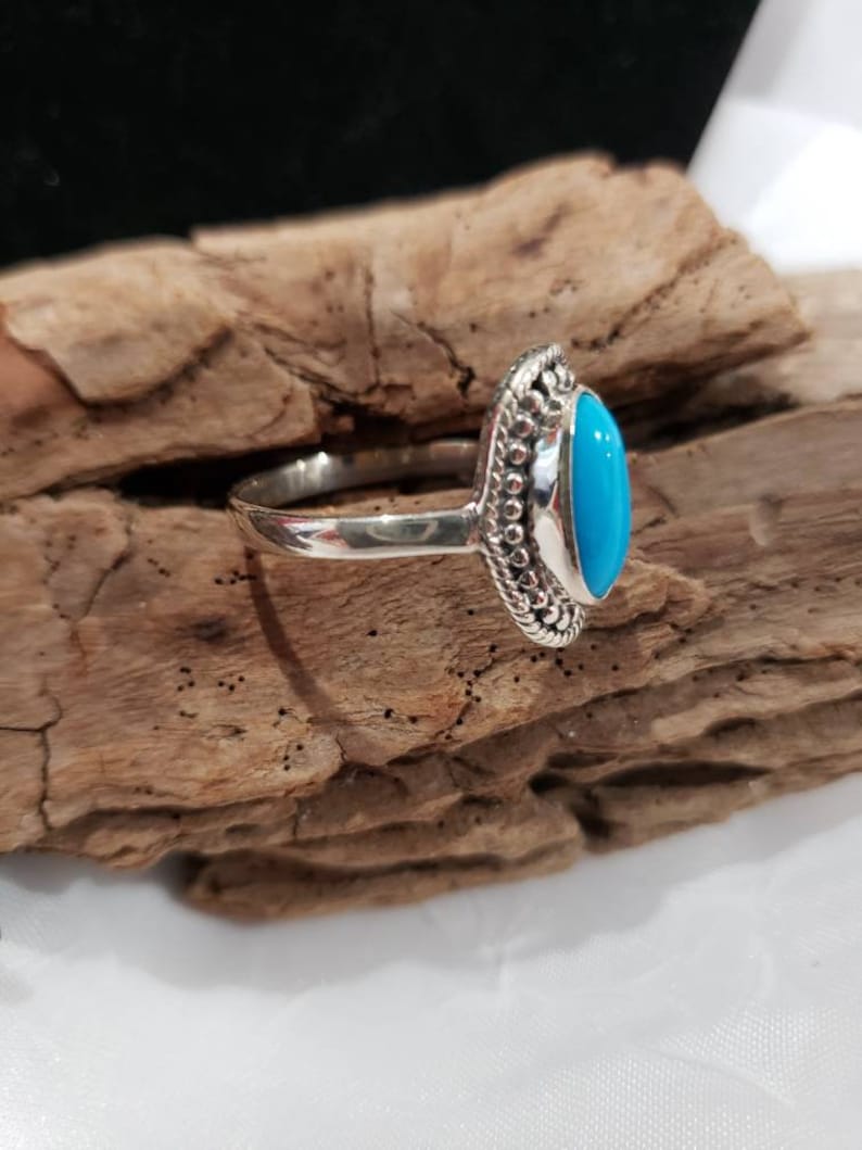 Artisan Crafted Arizona Sleeping Beauty Turquoise 925 Sterling Silver Ring Size 9-1.86 ctw