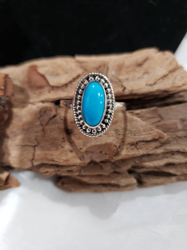 Artisan Crafted Arizona Sleeping Beauty Turquoise 925 Sterling Silver Ring Size 9-1.86 ctw