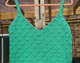 Handgestrickte Löwenzahn Daydream Top mit 2 passenden Scrunchies auf Bestellung gefertigt