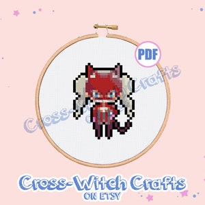 Panther Phantom Thieves Mini Persona 5 Cross-Stitch Pattern - INSTANT DOWNLOAD
