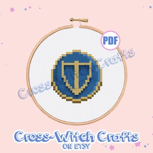 Final Fantasy XIV Mini Job Icon - Paladin Cross-Stitch Pattern - INSTANT DOWNLOAD