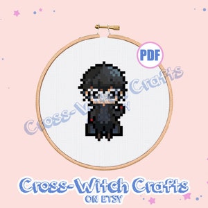 Joker Phantom Thieves Mini Persona 5 Cross-Stitch Pattern - INSTANT DOWNLOAD