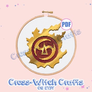 Final Fantasy XIV Job Icon - Samurai Cross-Stitch Pattern - INSTANT DOWNLOAD