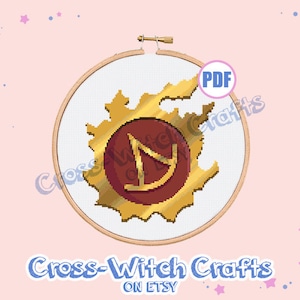 Final Fantasy XIV Job Icon - Summoner Cross-Stitch Pattern - INSTANT DOWNLOAD