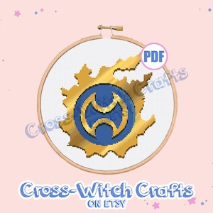 Final Fantasy XIV Job Icon - Warrior Cross-Stitch Pattern - INSTANT DOWNLOAD