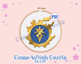 Final Fantasy XIV Job Icon - Dark Knight Cross-Stitch Pattern - INSTANT DOWNLOAD