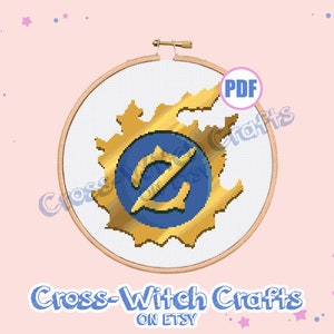 Final Fantasy XIV Job Icon - Gunbreaker Cross-Stitch Pattern - INSTANT DOWNLOAD
